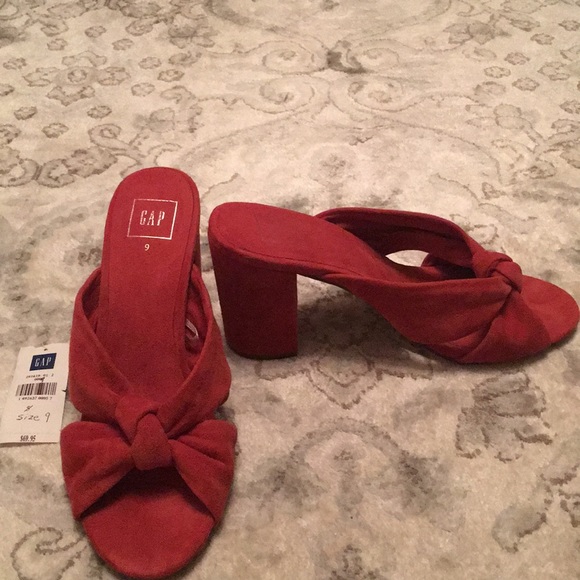 Red Suede Mules - Picture 2 of 6
